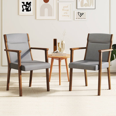 2 chaises d'appoint de salle à manger de style Mid-Century rembourrées avec appui-tête
