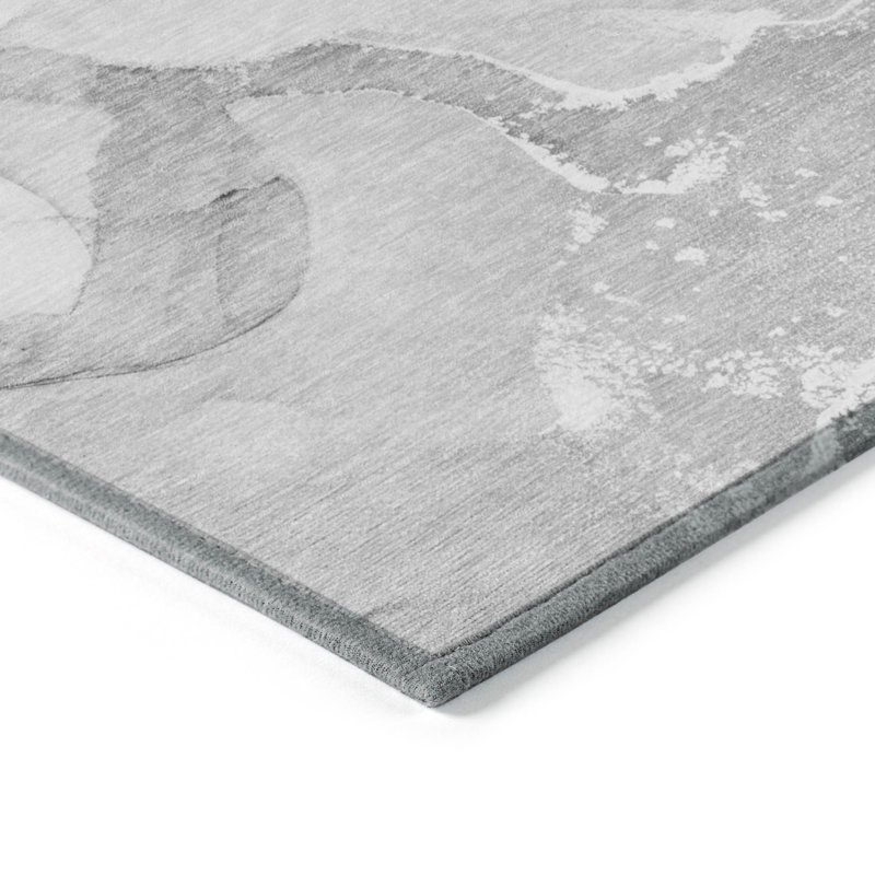 Tapis intérieur lavable abstrait 2 pi x 3 pi gris