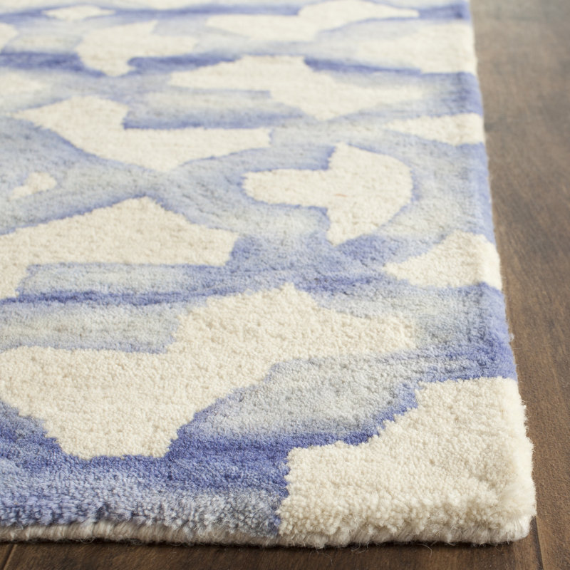 Tapis géométrique en laine / coton touffeté à la main Amekia, Rectangle 3 pi x 5 pi