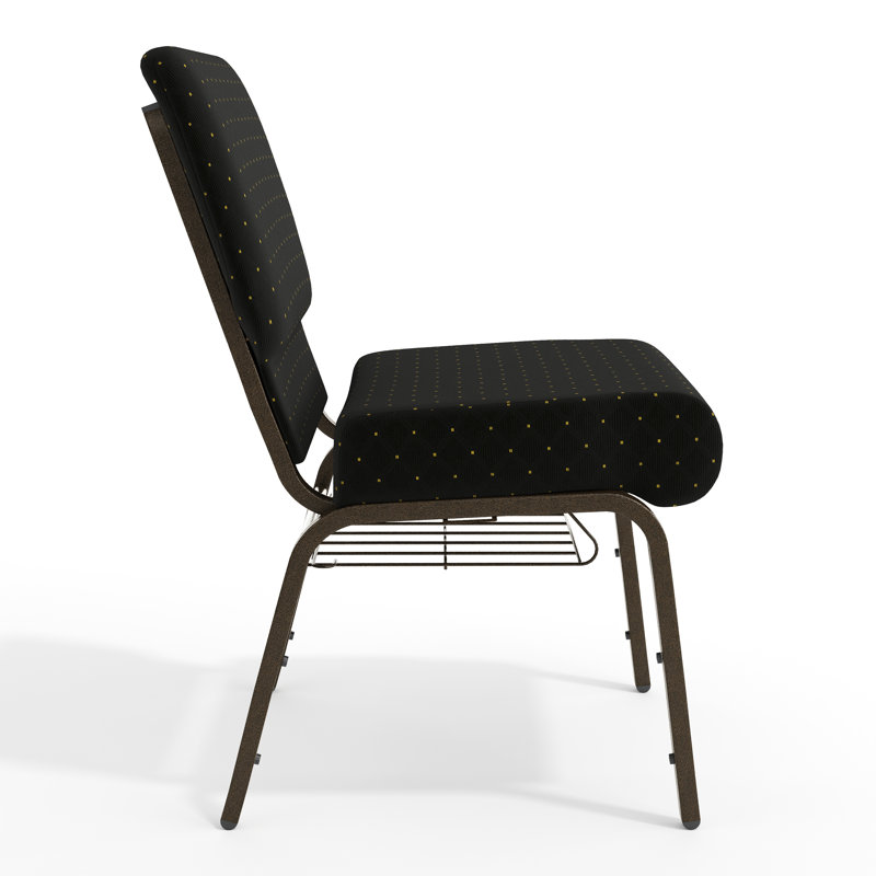 Chaise d'église l 21,25 po Mikolaj, Veine d'or, Motif à pois noir
