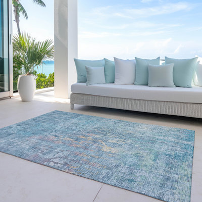 Tapis intérieur / extérieur bleu Lunisse