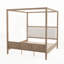 Lit plateforme à baldaquin en bois avec tête de lit tapissier, aucun sommier nécessaire-128949052-128949049