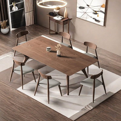 Creative solid wood rectangular dining table set