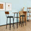 Ensemble de tabourets de bar ronds avec tablette et tabourets rembourrés-1113690886