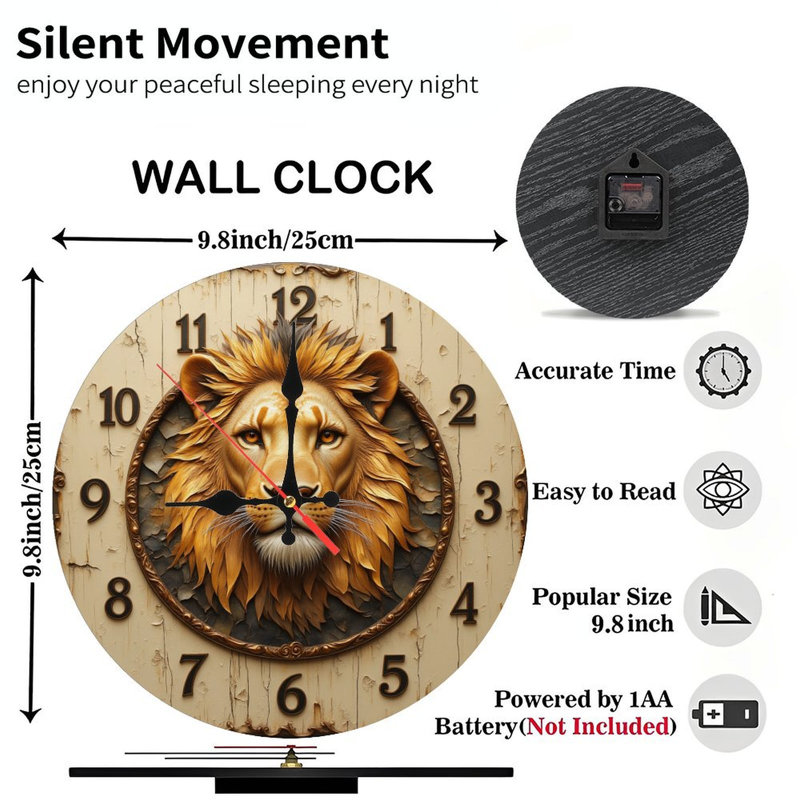 Horloge murale lion