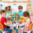 Activity Table 7 In 1 Kids Activity Tables And 4 Chairs With 152Pcs Large Marble Run Building Blocks, Sand/Water Tables, Kids Learning Play Table Toys For Toddler Age 3-7