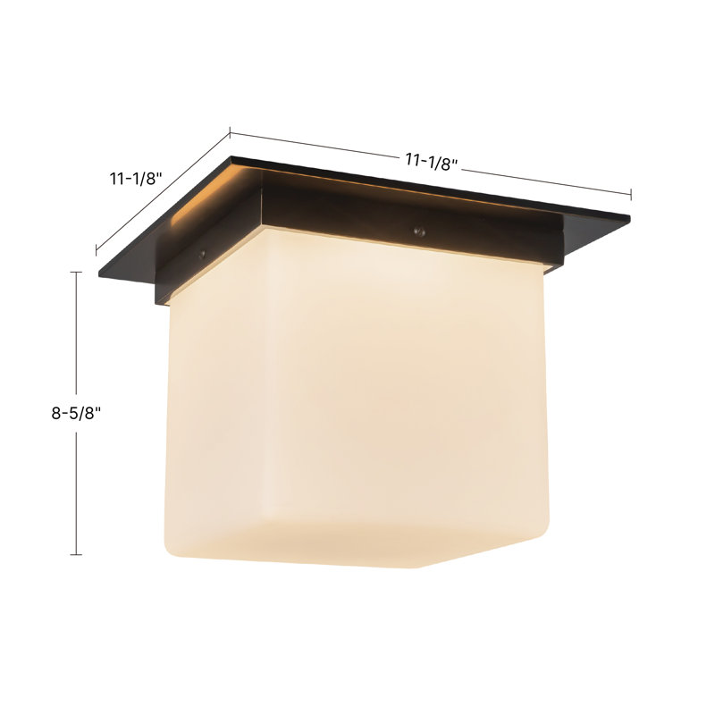 Mineral 11-in Brass Flush Mount, Opal Glass, Brass
