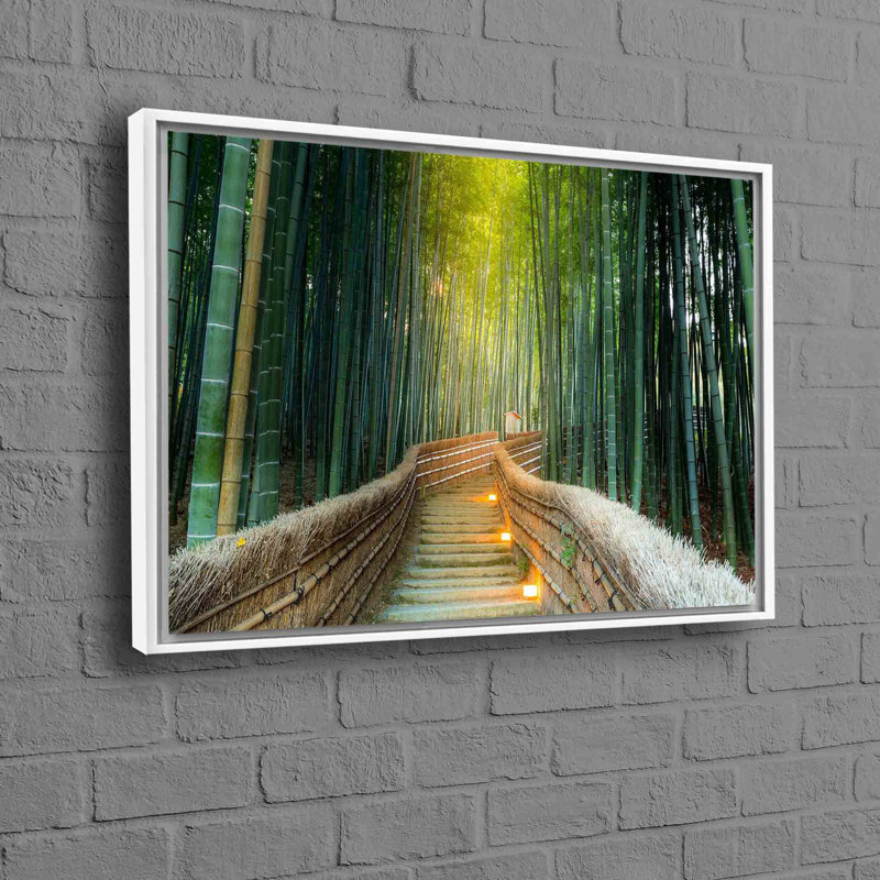 Art sur toile de coton paysage de Kyoto affichant une forêt de bambous majestueuse pour un ajout saisissant à votre décoration murale