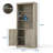 Tall Book Shelf and Bookcase Wooden Bookcase with Doors Modern Book Case with Large Storage Cabinet 5-Shelf Bookcases with Adjustable top Shelf for Home Office Living Room-1696575237