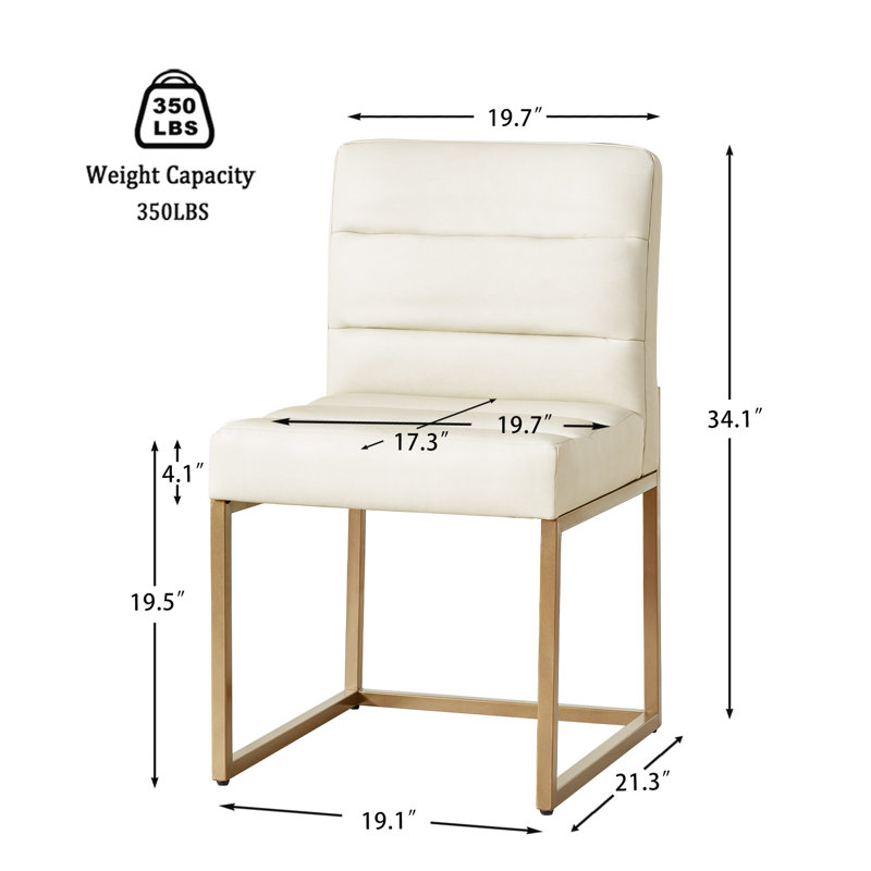 Ensemble de 4 chaises de salle à manger en similicuir beige GrandNoor, 4, Beige