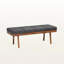 Hoefer Bench in Charcoal Fabric Upholstery and Walnut Finish, 18'' H X 48'' W X 18'' D-641814509