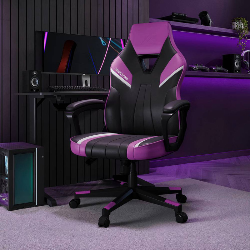 Tempest Ergonomic PC Office Gaming Chair, Purple/Black