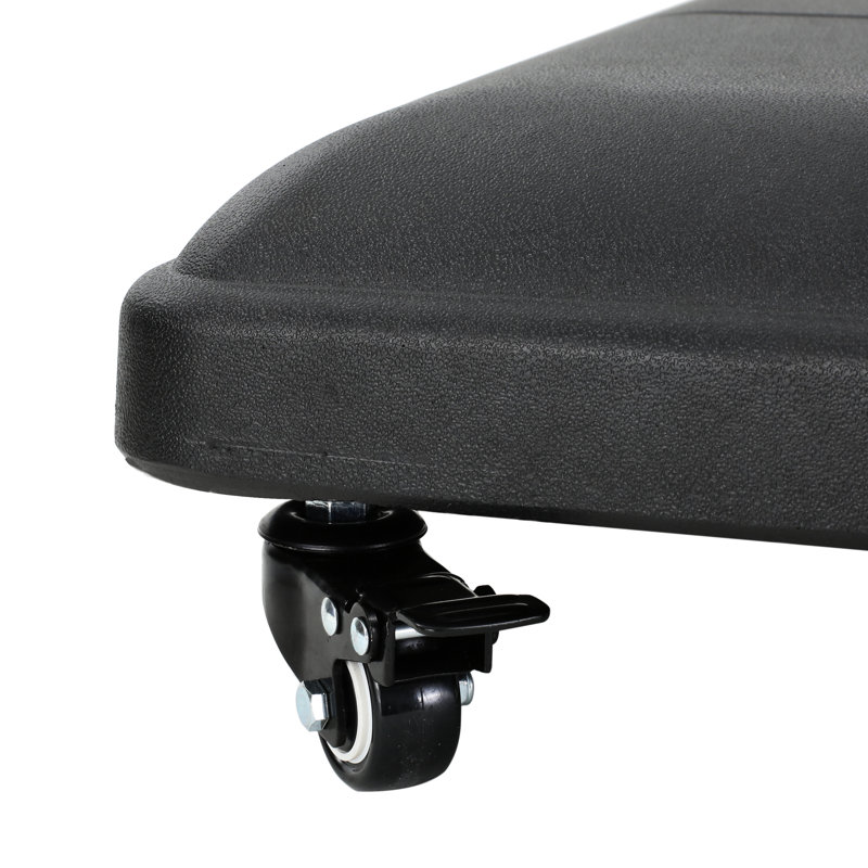 Base de parasol en béton - Carré, noir, mât en acier inoxydable, compatible 11 pieds, support extérieur carré 19,69 po x 19,69 po x 3,15 po