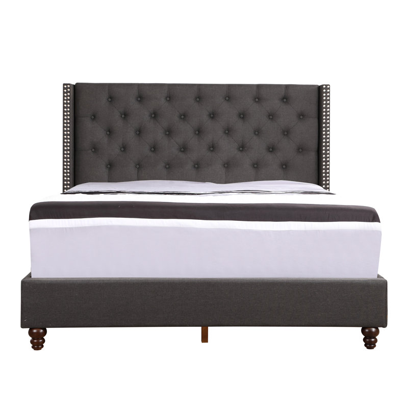 Lit rembourré noir harmonieux Relax