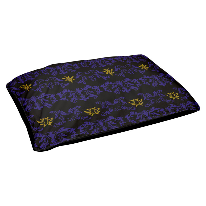 Lit pour chat Houston Houston, Taille petite - L 19,5 po x l 29,5 po, Black/Purple/Yellow/Black Back