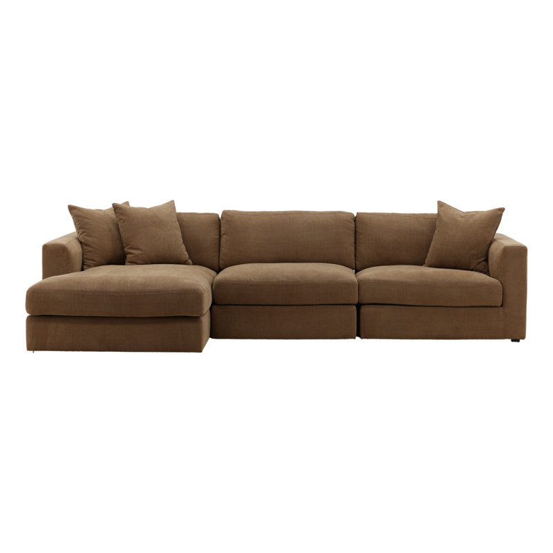 Erica Chaise Sectional Taupe, Left Hand Facing, Coco