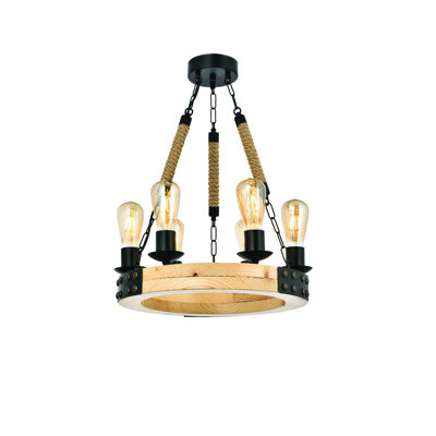 Mcneal 6 - Light Natural/Black Geometric Pendant