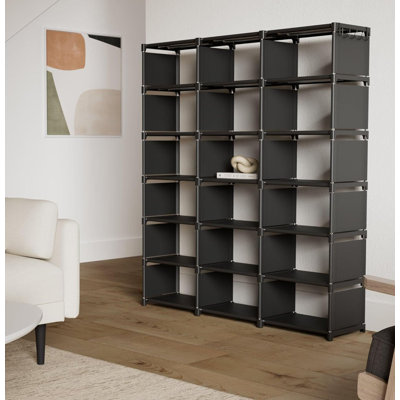 Bookcase, 18-Cube Extra Large Book Shelf, DIY Cube Storage Organizer for Bedroom, Living Room, Home Office