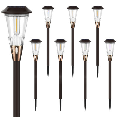 Solar Pathway Lights Outdoor, Solar Lights Outdoor Waterproof Ip65, Bright Solar Garden Lights Outdoor, Auto On/off Outdoor Solar Lights For Yard Walkway Driveway Landscape Garden Decor (Set of 8)