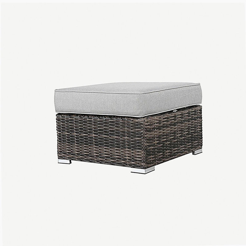 Repose-pieds d'extérieur avec coussin - entièrement assemblé