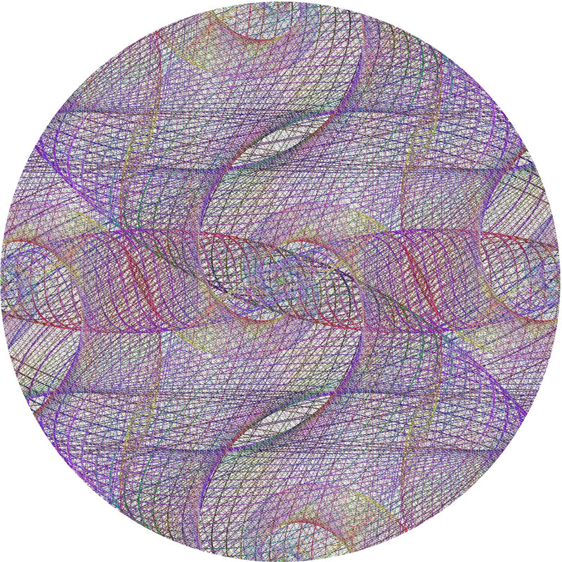 Tapis mauve / blanc Tern, Rond 7 pi