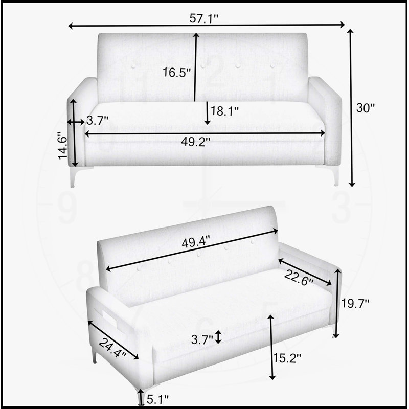Canapé double confortable avec rangement intégré, pour les salons, les appartements et les bureaux à domicile dans les petits espaces