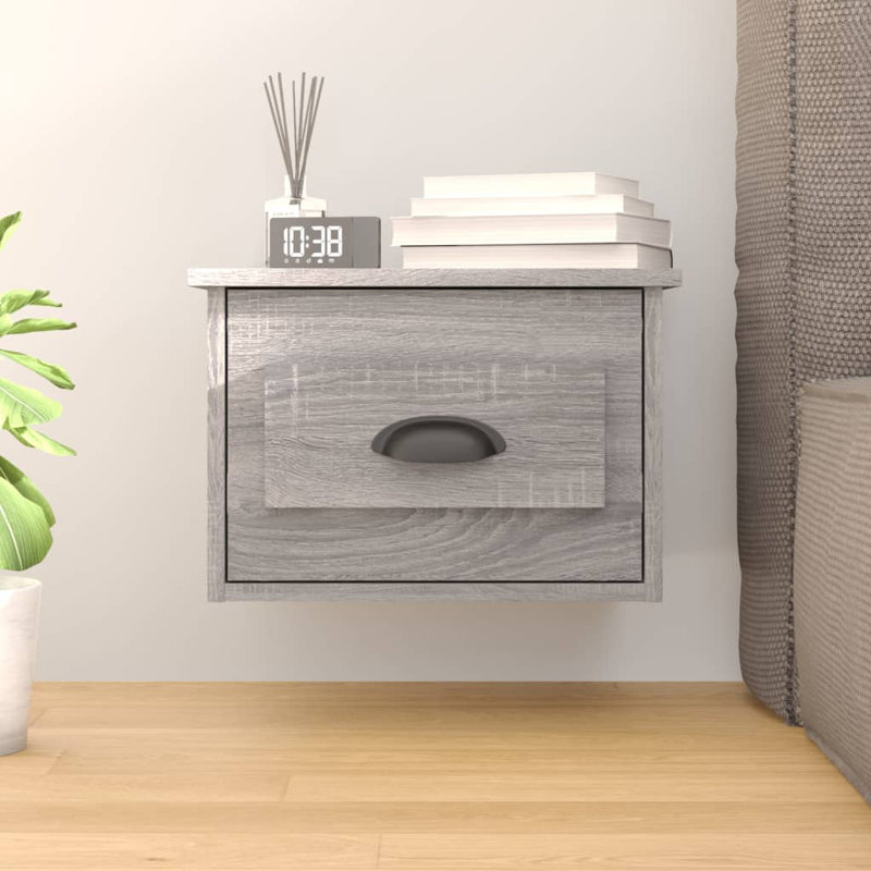 Lurette 41.5 cm W Bedside Table, Grey Sonoma, Set of 2