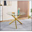 Table de salle à manger Golden avec pieds en métal et conception moderne peu encombrante pour les salons élégants