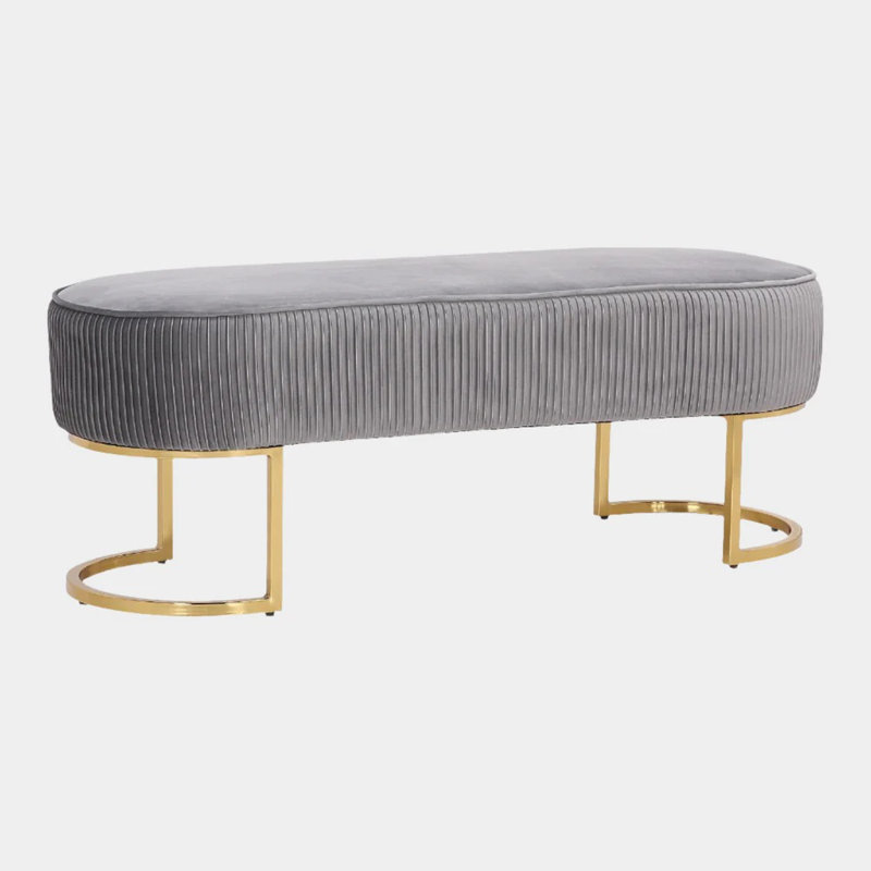 Banc rembourré en velours Lakrista