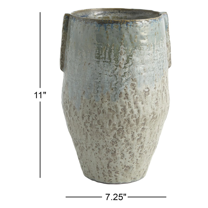 Ceramic Table Vase, 11" H x 7.25" W x 7.5" D