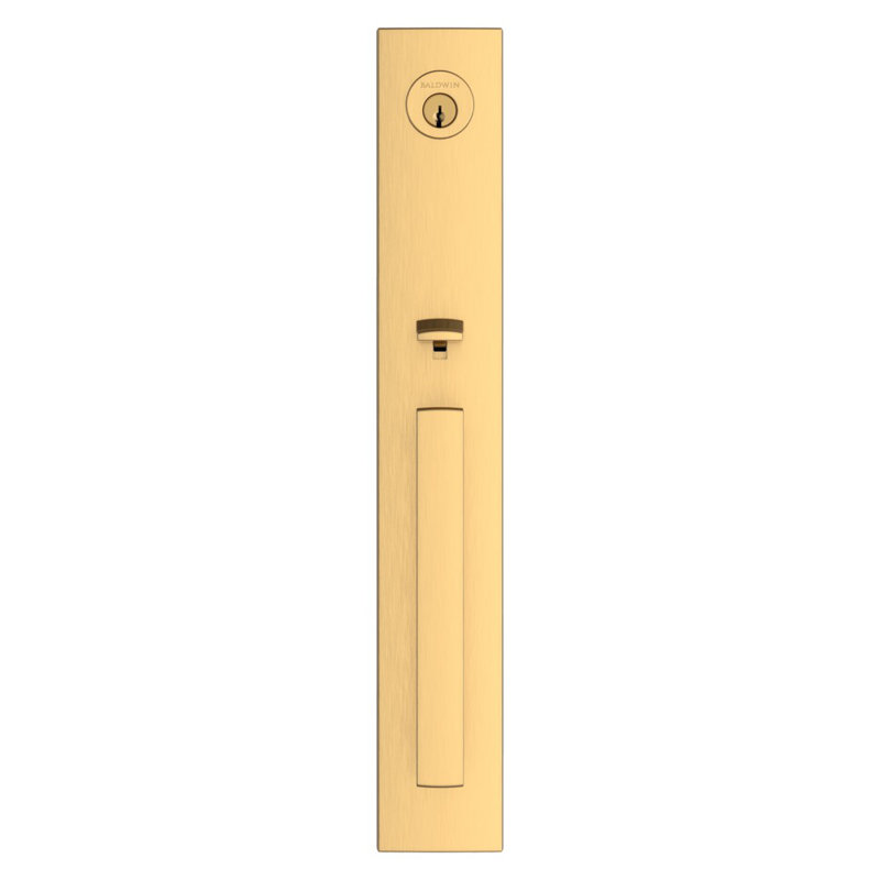 Santa Cruz Handleset, Square Lever, Satin Brass, 2.69" W x 2.41" D