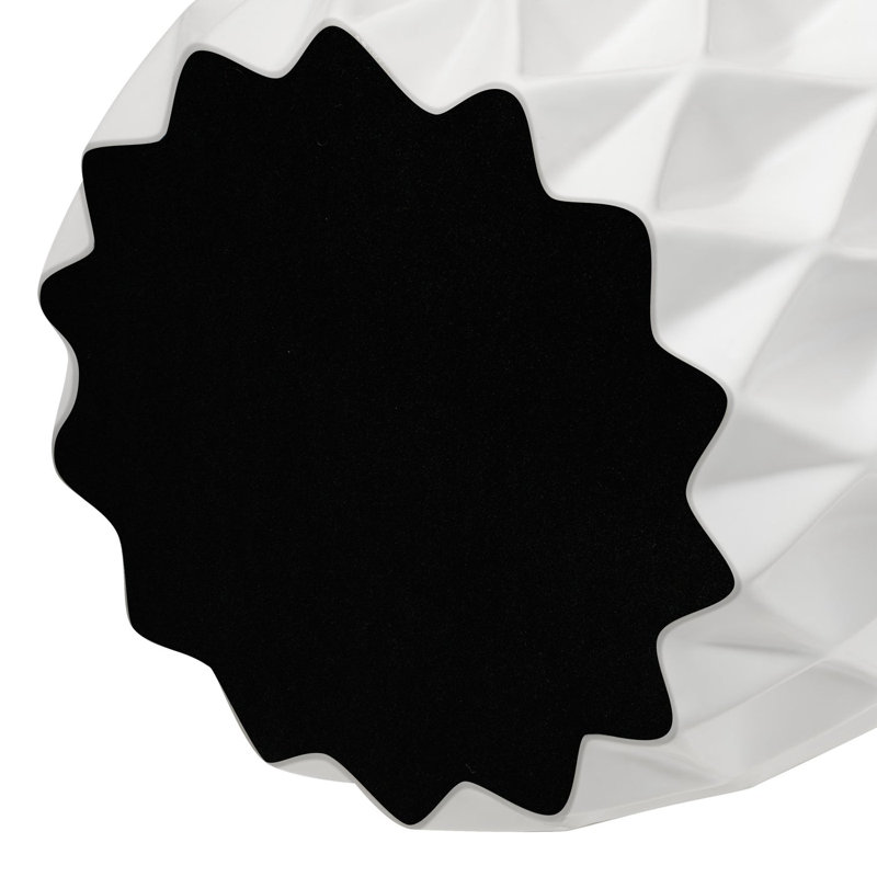 Facetta 11" Matte Texture White Ceramic Vase, 11 inch, White