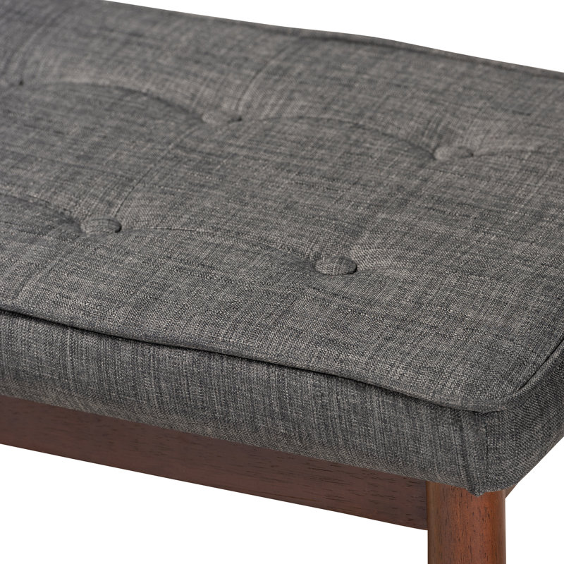 Polyester Upholstered Bench, Dark Gray