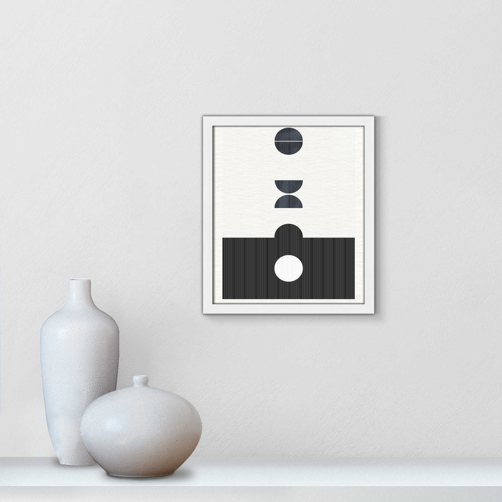 Eclipse I by Susan Jill, Satin White Framed, 15" H x 13" W x 0.75" D