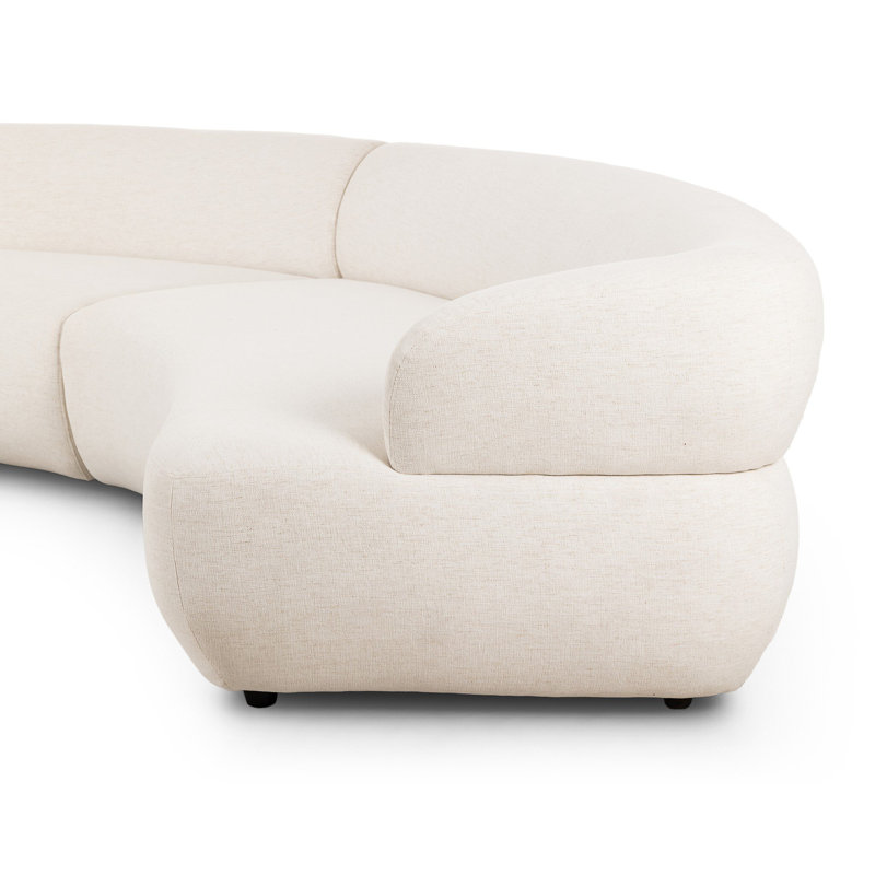 Belen Chaise Sectional, Nomad Snow Polyester Blend