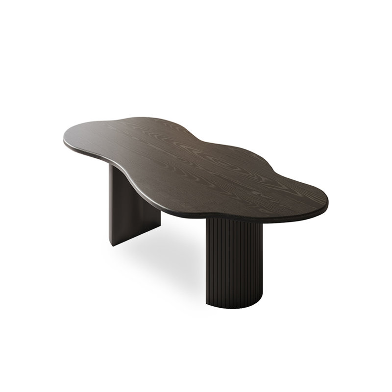 Cloud-Shaped Modern Minimalist Solid Wood Dining Table, 29.53”H x 62.99”L x 31.5”W.