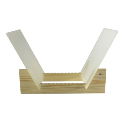 Vinyl Record Storage 50-Album Display Holder LP Organizer Tabletop Stand Pine Base & Clear Acrylic