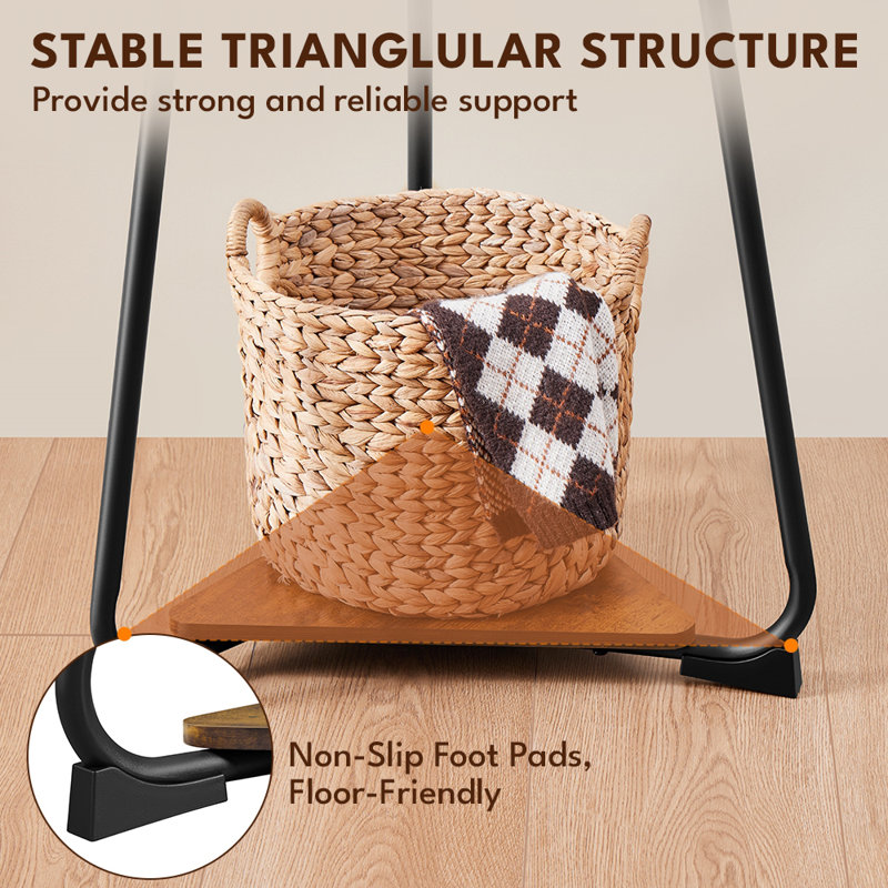 Metal Freestanding 6 - Hook Coat Rack, Rustic Brown