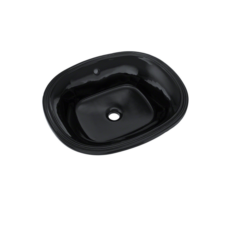 Lavabo de salle de bain ovale encastré en porcelaine vitreuse avec trop-plein Maris