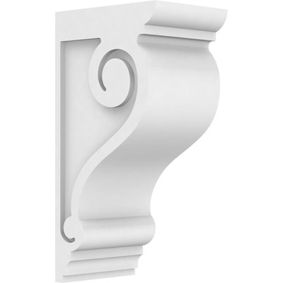 5"W x 8"D x 16"H Standard Scroll Architectural Grade PVC Corbel