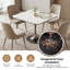 Plateau de table carré en pierre frittée blanche brillante – Plateau de remplacement à monter soi-même pour salle à manger familiale, cuisine, location, rénovation de maison, patio, camping et bricolage extérieur