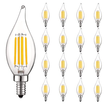 5 Watt (60 Watt Equivalent), CA11 LED, Dimmable Light Bulb, E12/Candelabra Base -  Luxrite, LR21593-16PK