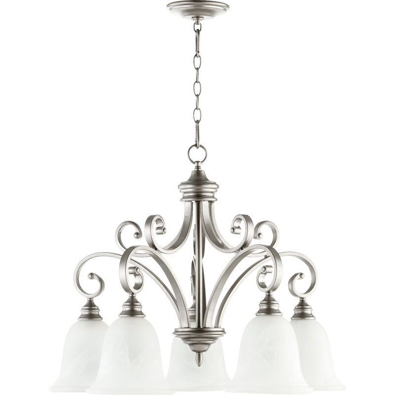Cambron 5 - Light Dimmable Classic / Traditional Chandelier, Classic Nickel
