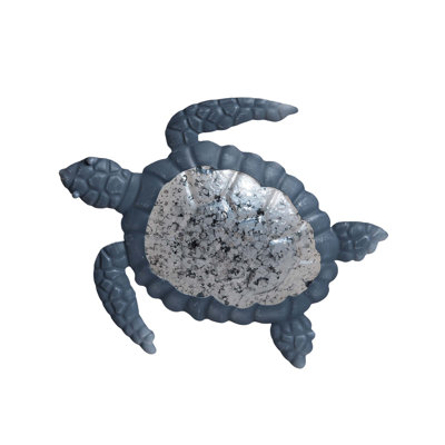 Glass Sea Turtle Wall Sculptural Decor