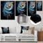 Art mural en métal blanc et bleu-754758839