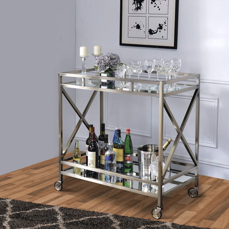 Wade Logan® Vaught Metal Bar Cart & Reviews | Wayfair