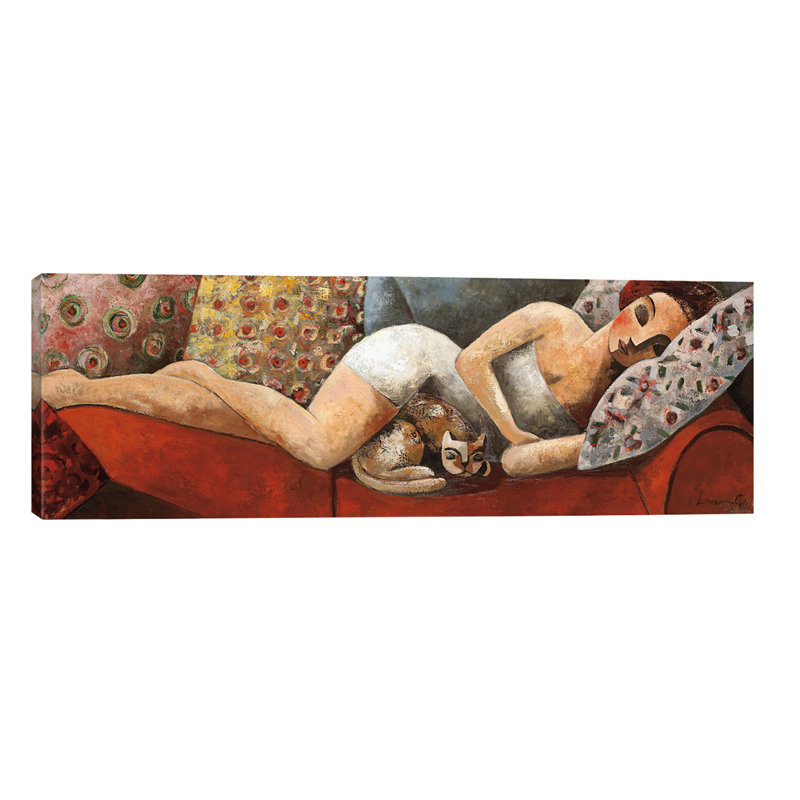 Siesta by Didier Lourenco - Panoramic Painting on Canvas, 30.48 cm H x 91.44 cm W x 1.91 cm D, No Frame