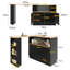 120cm 360° Rotation Bar Table With Doors And Shelves Multifunctional Sideboard With Open Shelves Storage Space-10059891