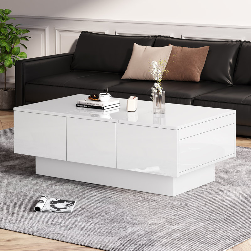 Damarys Pedestal Coffee Table with Storage