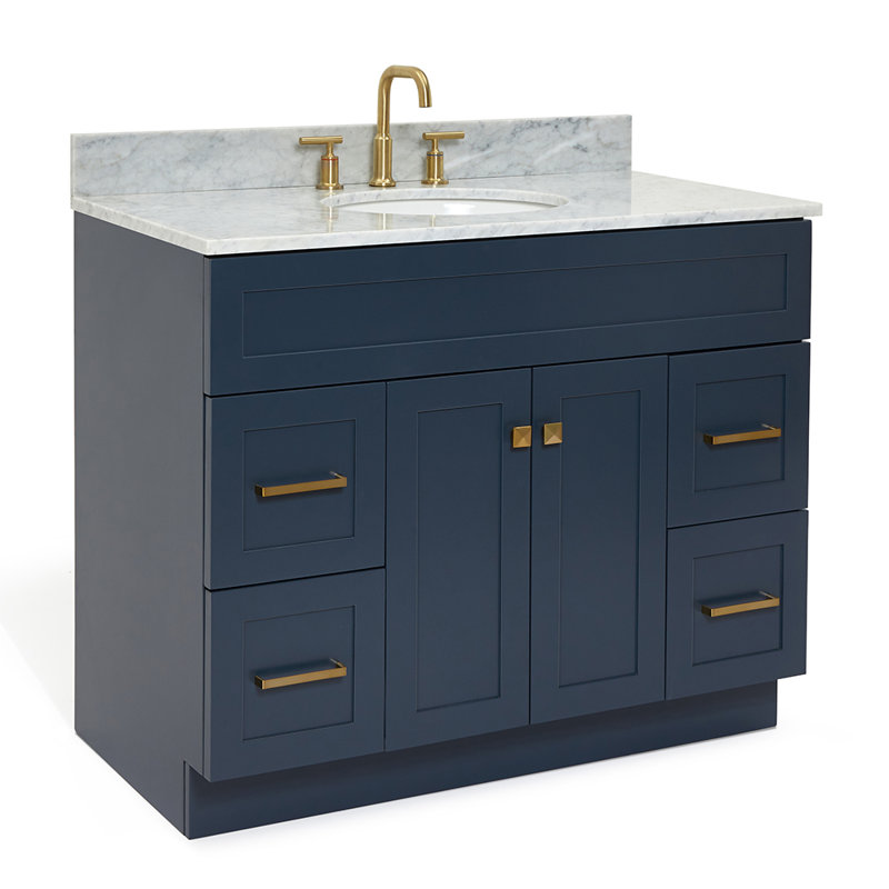 Ensemble de meuble-lavabo simple 43 po Partham, Bleu minuit